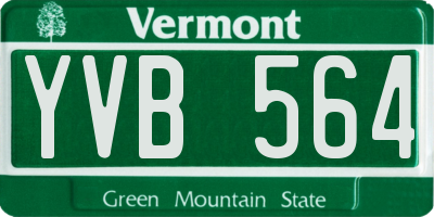 VT license plate YVB564