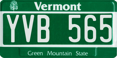 VT license plate YVB565