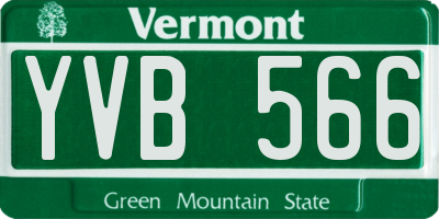 VT license plate YVB566