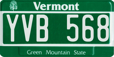 VT license plate YVB568