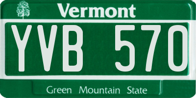 VT license plate YVB570