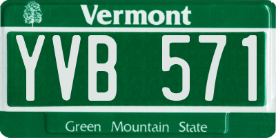 VT license plate YVB571