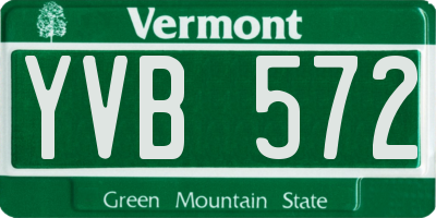 VT license plate YVB572
