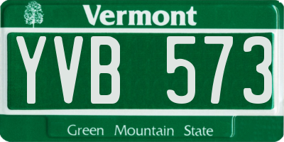 VT license plate YVB573