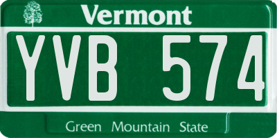 VT license plate YVB574