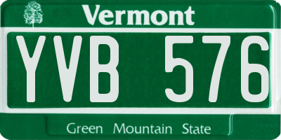 VT license plate YVB576