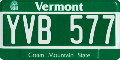 VT license plate YVB577