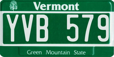VT license plate YVB579
