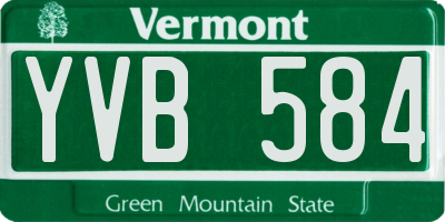 VT license plate YVB584