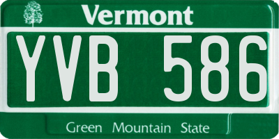 VT license plate YVB586