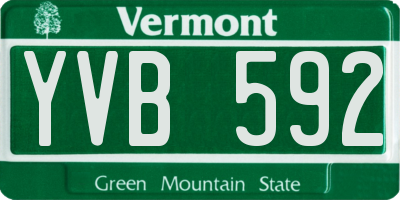 VT license plate YVB592
