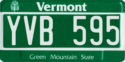 VT license plate YVB595