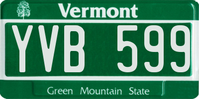 VT license plate YVB599
