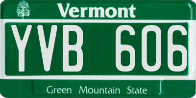 VT license plate YVB606