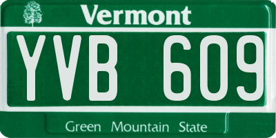 VT license plate YVB609