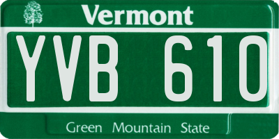 VT license plate YVB610