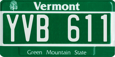 VT license plate YVB611