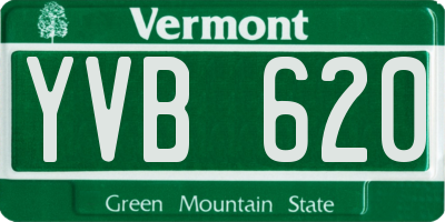 VT license plate YVB620