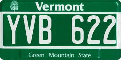 VT license plate YVB622