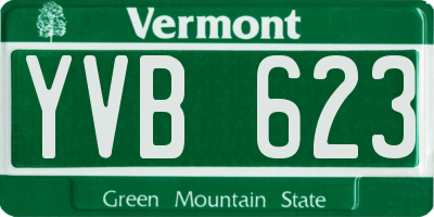 VT license plate YVB623