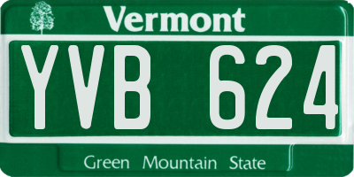 VT license plate YVB624