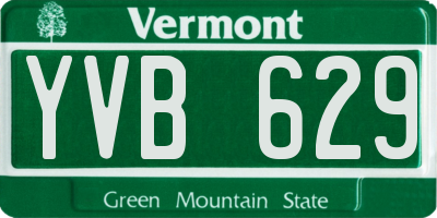 VT license plate YVB629