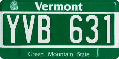 VT license plate YVB631