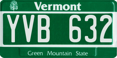 VT license plate YVB632