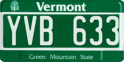VT license plate YVB633
