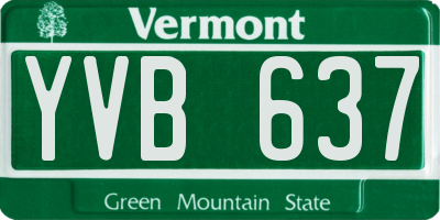 VT license plate YVB637