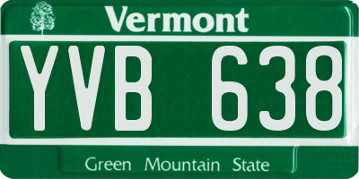 VT license plate YVB638