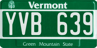 VT license plate YVB639