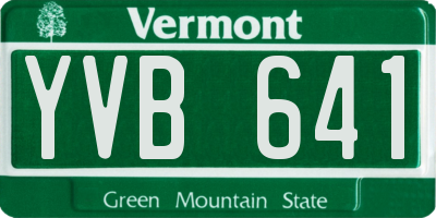 VT license plate YVB641