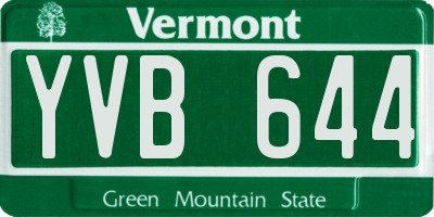 VT license plate YVB644