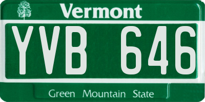 VT license plate YVB646