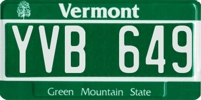 VT license plate YVB649