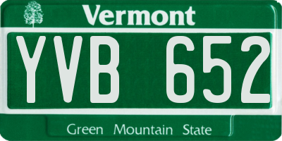 VT license plate YVB652