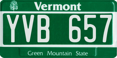 VT license plate YVB657