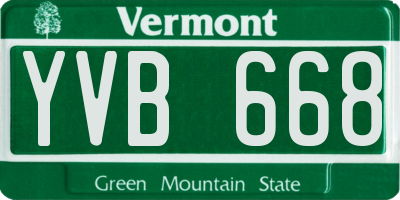 VT license plate YVB668