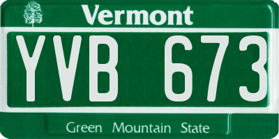 VT license plate YVB673