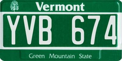 VT license plate YVB674