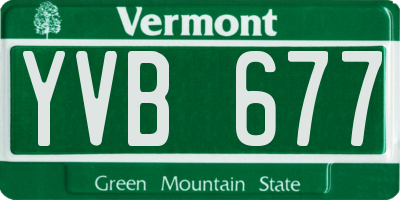 VT license plate YVB677
