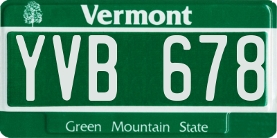 VT license plate YVB678