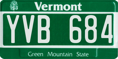 VT license plate YVB684