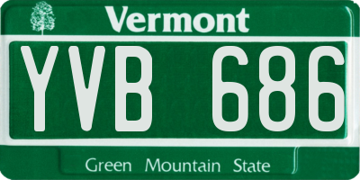 VT license plate YVB686