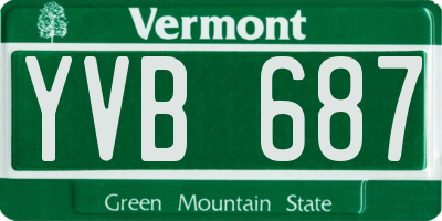 VT license plate YVB687