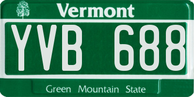 VT license plate YVB688