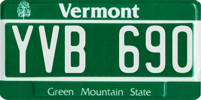 VT license plate YVB690