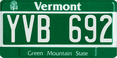 VT license plate YVB692