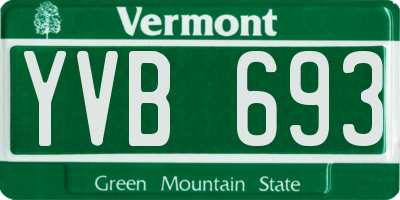 VT license plate YVB693